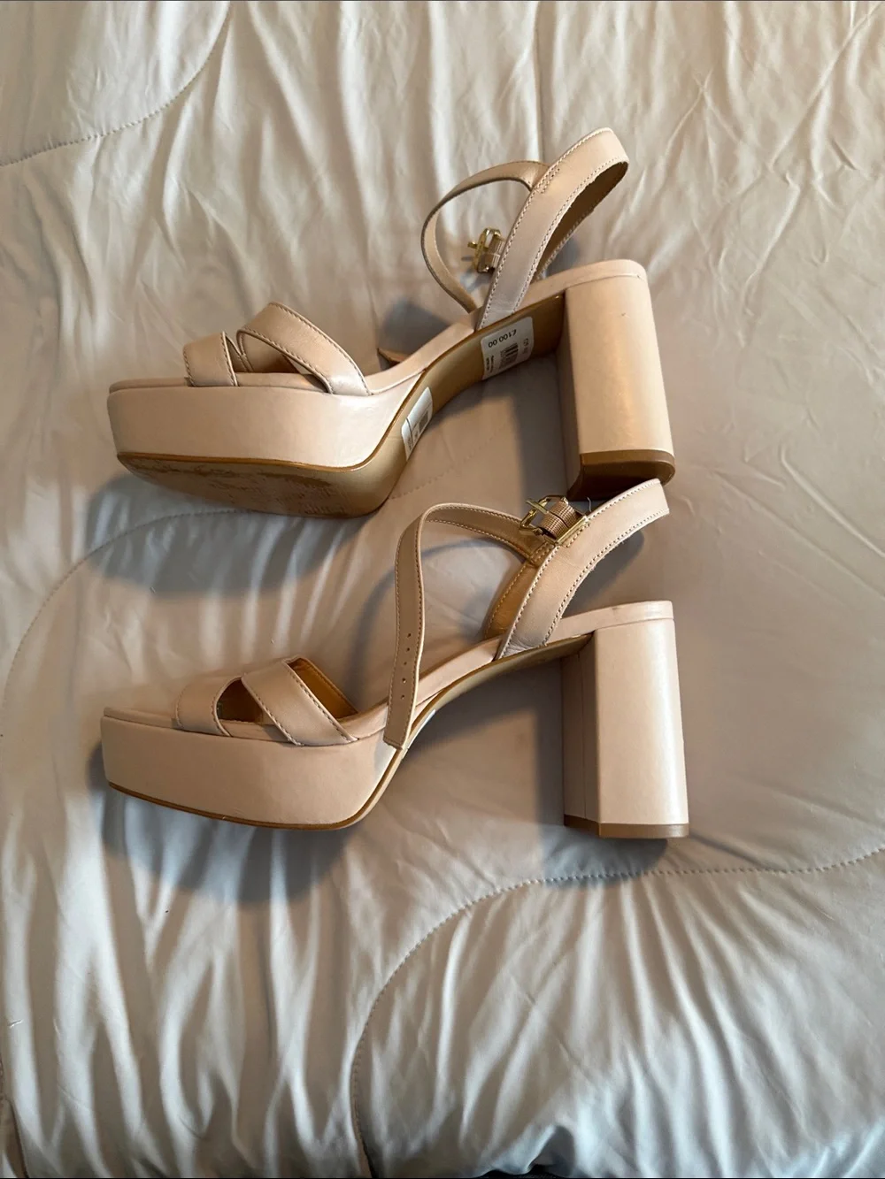 Dune London Molten Platform Sandal in Natural Blush